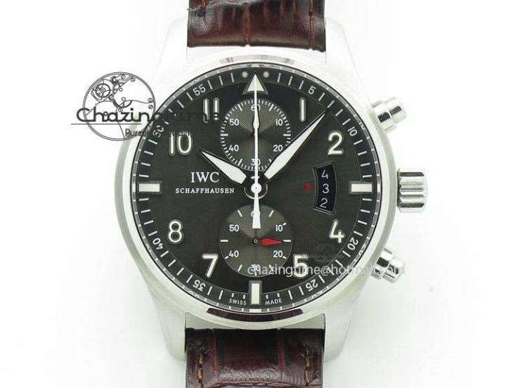 MIROTIME 0419 SportInspired Portofino IW458101 RG MK 1:1 Best Edition Gray Dial On Brown Leather Strap MIYOTA 7165